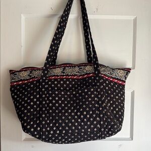Vera Bradley Black and Red Patterned Tote